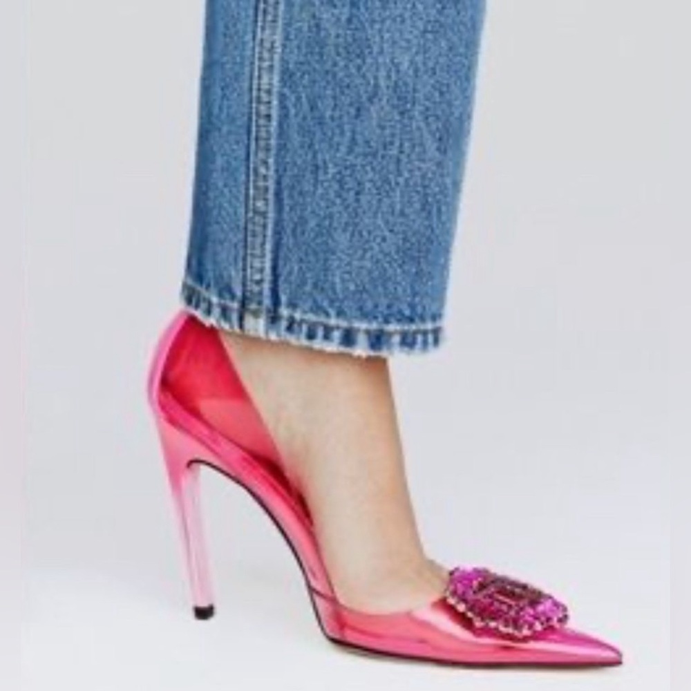 Good American Vibrant Pink Embellished Heels